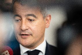 Gerald Darmanin Visits The Nanterre Court Near Paris