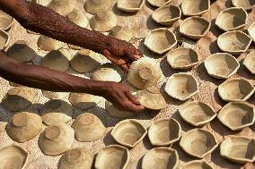 Earthen Lamp Making - India