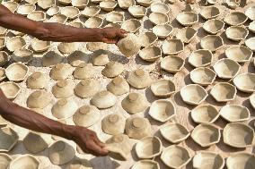 Earthen Lamp Making - India
