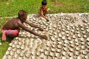 Earthen Lamp Making - India