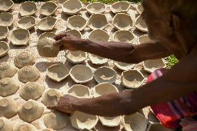 Earthen Lamp Making - India