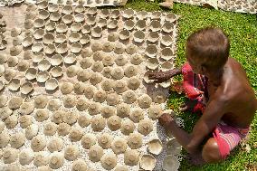 Earthen Lamp Making - India