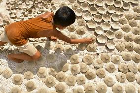 Earthen Lamp Making - India