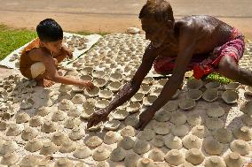 Earthen Lamp Making - India