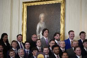 Trump participates in a visit with the LSU and LSU Shreveport Baseball Champions