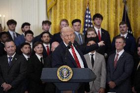 Trump participates in a visit with the LSU and LSU Shreveport Baseball Champions