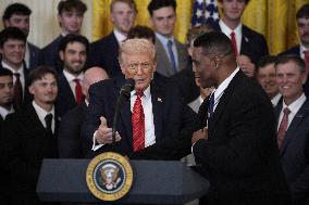 Trump participates in a visit with the LSU and LSU Shreveport Baseball Champions