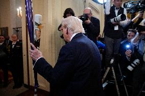 Trump participates in a visit with the LSU and LSU Shreveport Baseball Champions