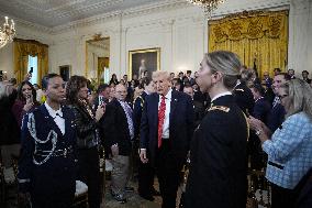Trump participates in a visit with the LSU and LSU Shreveport Baseball Champions