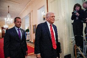 Trump participates in a visit with the LSU and LSU Shreveport Baseball Champions