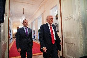 Trump participates in a visit with the LSU and LSU Shreveport Baseball Champions