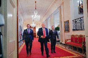 Trump participates in a visit with the LSU and LSU Shreveport Baseball Champions