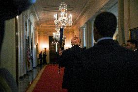 Trump participates in a visit with the LSU and LSU Shreveport Baseball Champions