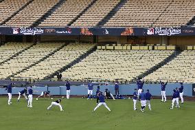Baseball: Dodgers players training ahead of World Series