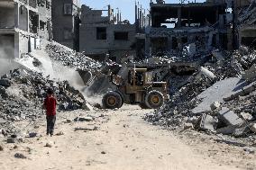 Debris Removal Operations Underway - Gaza City