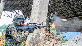 Armed Police Officers And Soldiers  Conduct Drills