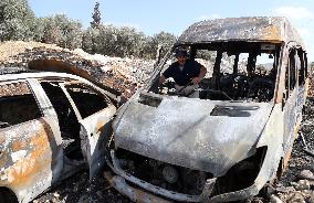 Israeli Settlers Set Fire to Vehicles Belonging to Palestinians - Bethlehem
