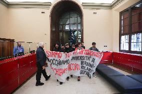Protests Against Relations Between Israel and The University of Bologna - Italy