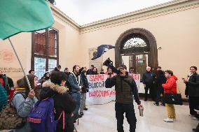 Protests Against Relations Between Israel and The University of Bologna - Italy