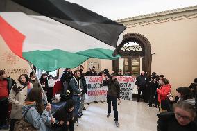 Protests Against Relations Between Israel and The University of Bologna - Italy