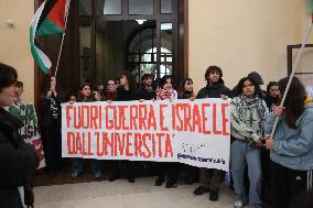 Protests Against Relations Between Israel and The University of Bologna - Italy