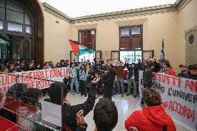 Protests Against Relations Between Israel and The University of Bologna - Italy