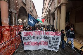 Protests Against Relations Between Israel and The University of Bologna - Italy