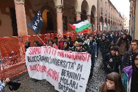 Protests Against Relations Between Israel and The University of Bologna - Italy