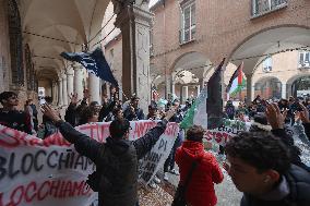 Protests Against Relations Between Israel and The University of Bologna - Italy