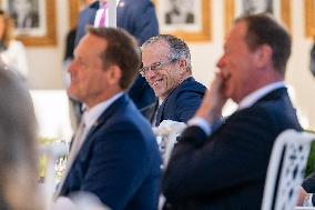 President Trump At Lunch With Republican Senators In The Rose Garden - DC