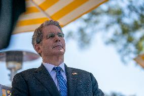 President Trump At Lunch With Republican Senators In The Rose Garden - DC