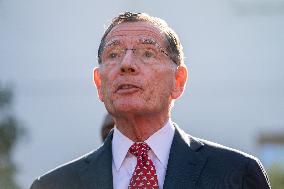 President Trump At Lunch With Republican Senators In The Rose Garden - DC