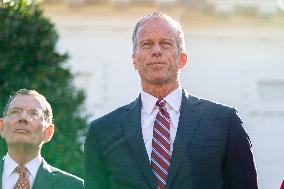 President Trump At Lunch With Republican Senators In The Rose Garden - DC