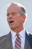 President Trump At Lunch With Republican Senators In The Rose Garden - DC