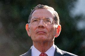 President Trump At Lunch With Republican Senators In The Rose Garden - DC