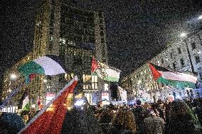 Pro-Palestine Rally Held Outside American Consulate - Milan