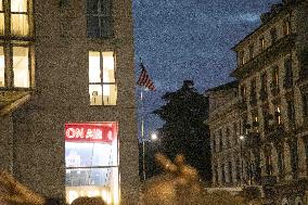 Pro-Palestine Rally Held Outside American Consulate - Milan