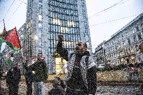 Pro-Palestine Rally Held Outside American Consulate - Milan
