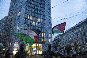 Pro-Palestine Rally Held Outside American Consulate - Milan