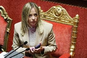 Prime Minister Giorgia Meloni Addresses Senate - Rome