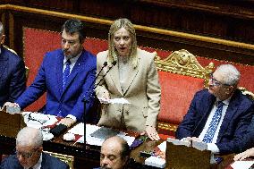 Prime Minister Giorgia Meloni Addresses Senate - Rome