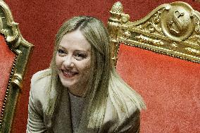 Prime Minister Giorgia Meloni Addresses Senate - Rome