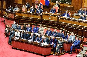 Prime Minister Giorgia Meloni Addresses Senate - Rome