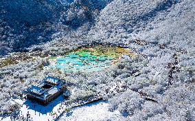 A Colorful Pond Cluster After Snow - China