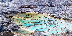 A Colorful Pond Cluster After Snow - China