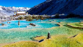 A Colorful Pond Cluster After Snow - China