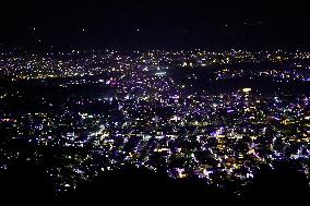 Residential Areas Illuminated During Diwali Festival - India