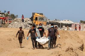 Bodies of Unidentified Victims Handed Over by Israel - Gaza Strip