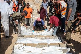 Bodies of Unidentified Victims Handed Over by Israel - Gaza Strip