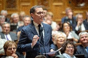 Session of questions to the government at The French Senate - Paris AJ